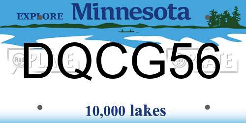 DQCG56 Minnesota License Plate