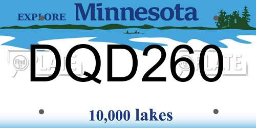 DQD260 Minnesota License Plate