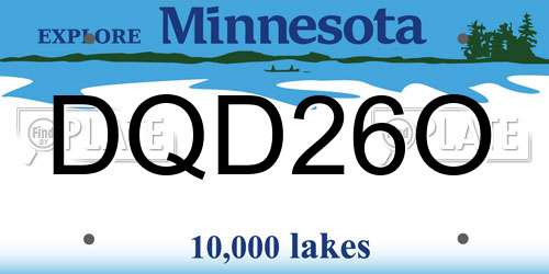 DQD26O Minnesota License Plate