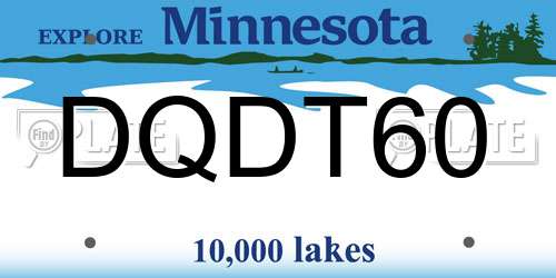 DQDT60 Minnesota License Plate