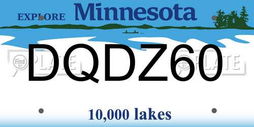 DQDZ60 Minnesota License Plate