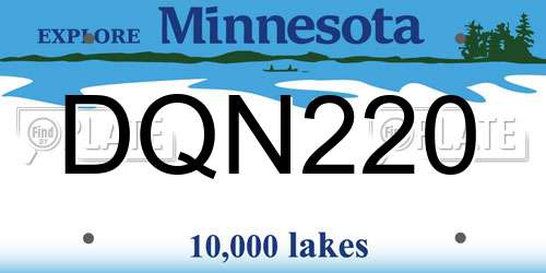 DQN220 Minnesota License Plate