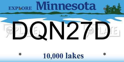 DQN27D Minnesota License Plate
