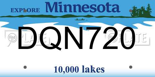 DQN720 Minnesota License Plate