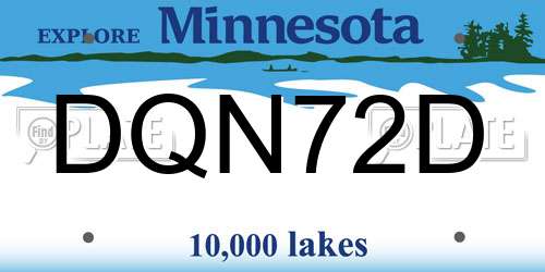 DQN72D Minnesota License Plate