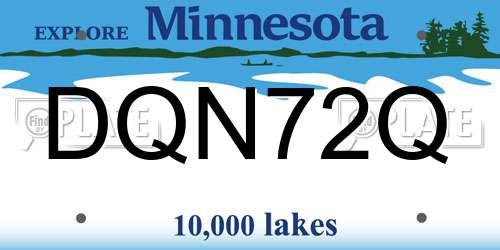 DQN72Q Minnesota License Plate