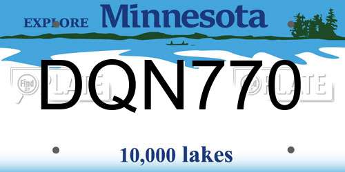 DQN770 Minnesota License Plate