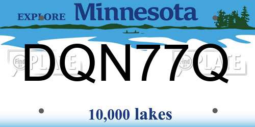 DQN77Q Minnesota License Plate