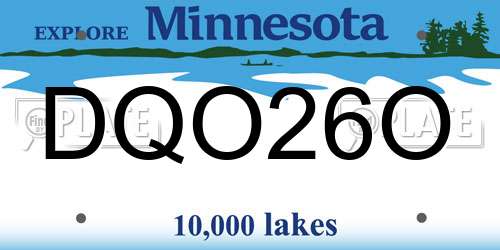 DQO26O Minnesota License Plate