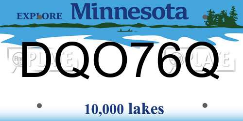 DQO76Q Minnesota License Plate