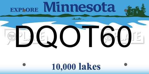 DQOT60 Minnesota License Plate