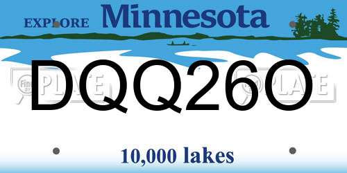 DQQ26O Minnesota License Plate