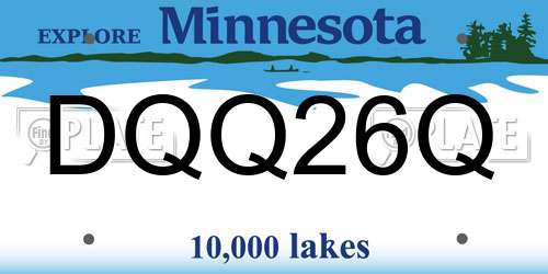 DQQ26Q Minnesota License Plate