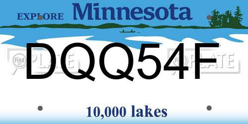 DQQ54F Minnesota License Plate