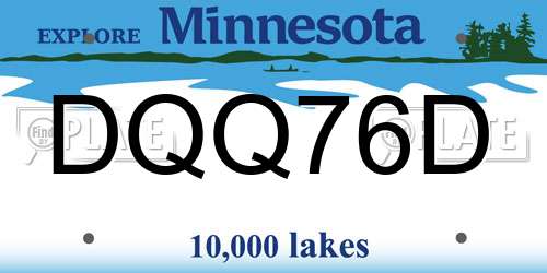 DQQ76D Minnesota License Plate