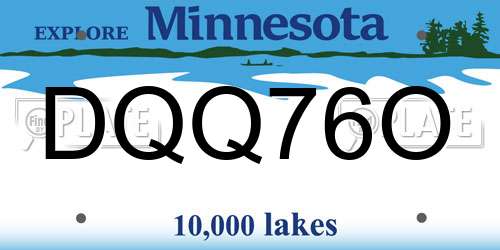 DQQ76O Minnesota License Plate