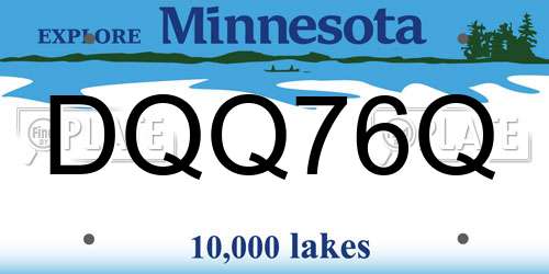 DQQ76Q Minnesota License Plate
