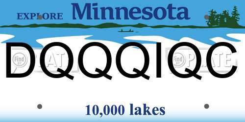 DQQQIQC Minnesota License Plate