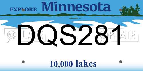 DQS281 Minnesota License Plate