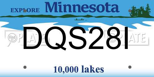 DQS28I Minnesota License Plate