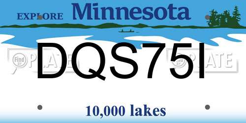 DQS75I Minnesota License Plate