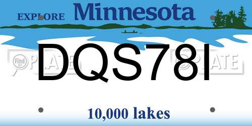 DQS78I Minnesota License Plate