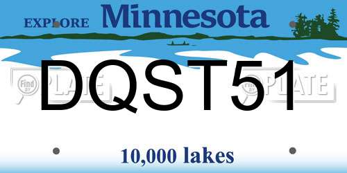 DQST51 Minnesota License Plate