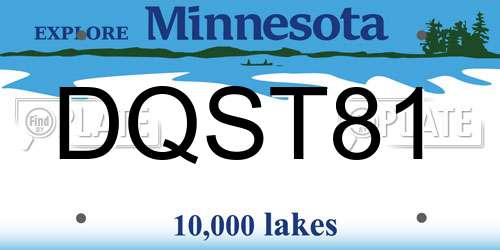 DQST81 Minnesota License Plate