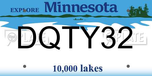 DQTY32 Minnesota License Plate