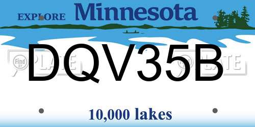 DQV35B Minnesota License Plate