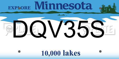 DQV35S Minnesota License Plate
