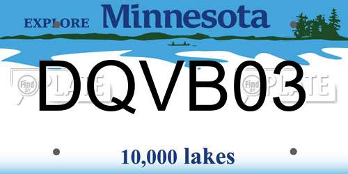 DQVB03 Minnesota License Plate
