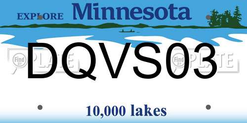 DQVS03 Minnesota License Plate