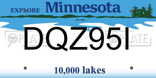 DQZ95I Minnesota License Plate