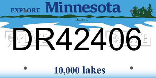 DR42406 Minnesota License Plate