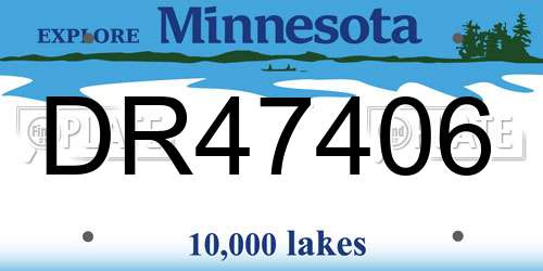 DR47406 Minnesota License Plate