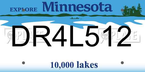 DR4L512 Minnesota License Plate