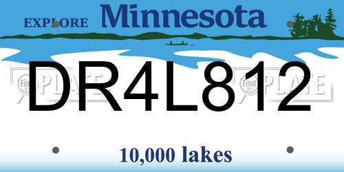 DR4L812 Minnesota License Plate