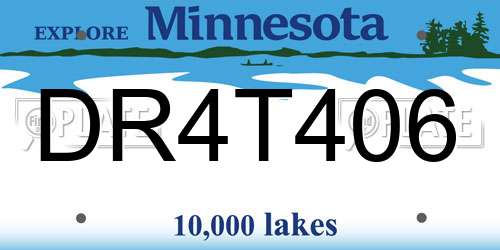 DR4T406 Minnesota License Plate