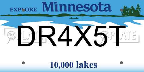DR4X5T Minnesota License Plate