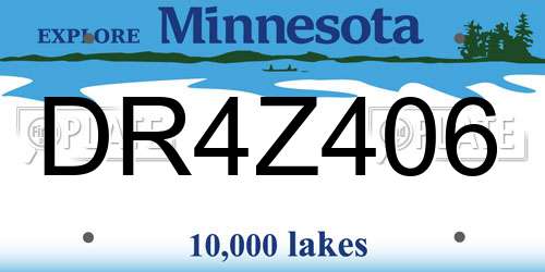 DR4Z406 Minnesota License Plate