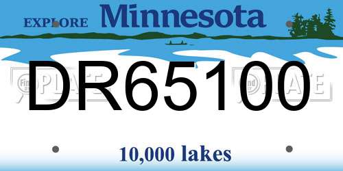 DR65100 Minnesota License Plate