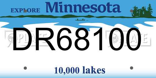 DR68100 Minnesota License Plate