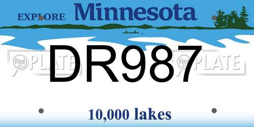 DR987 Minnesota License Plate