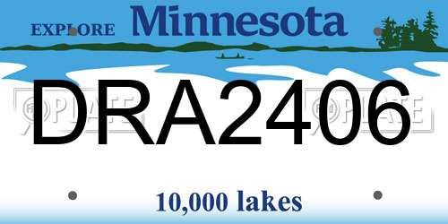 DRA2406 Minnesota License Plate