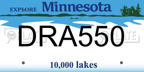 DRA550 Minnesota License Plate