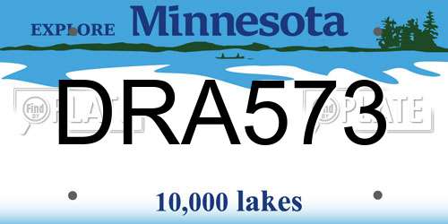 DRA573 Minnesota License Plate