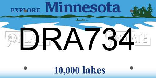 DRA734 Minnesota License Plate