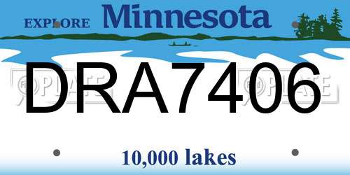 DRA7406 Minnesota License Plate