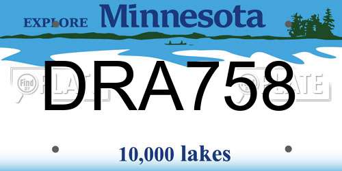 DRA758 Minnesota License Plate